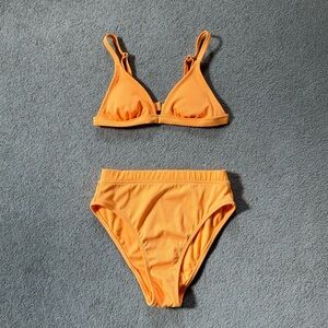 Xhilaration Neon Orange High Waisted Bikini Set